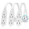 Picture of Maximm Extension Cord White Flat Plug, 360° Rotating Short Power Cords Multi Outlet, Indoor/Outdoor 16 Gauge 3 Prong Grounded Wire UL Certified 6-inch (0.5 Foot 3 Pack)