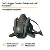 Picture of 3M Rugged Comfort Quick Latch Half Facepiece Reusable Respirator 6501QL, Gases, Vapors, Dust, Small