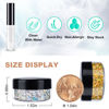 Picture of 7g Silver +7g Gold Holographic Chunky Cosmetic Glitter Body Hair Face Eye Nail for Festival Carnival Concert Party Beauty Rave Accessories Different Sizes&Shapes ✮14g + Quick Dry Primer Glue Gel(5ml)