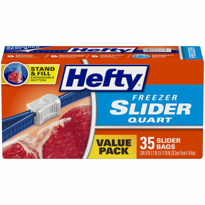 Picture of Hefty Slider Freezer Storage Bags, Quart Size, 35 Count (Pack of 9), 315 Total