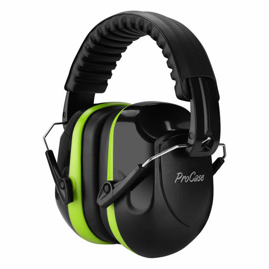 Picture of ProCase Noise Reduction Safety Ear Muffs, Hearing Protection Earmuffs, NRR 28dB Noise Sound Protection Headphones for Shooting Gun Range Mowing Construction Woodwork Adult Kids -Green