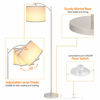 Picture of Rottogoon Floor Lamp for Living Room, LED Standing Lamp with 2 Lamp Shades for Bedroom, 9W LED Bulb Included - Silver