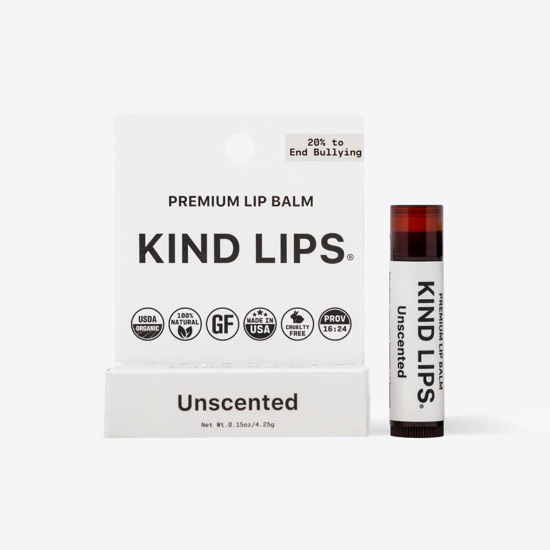 Picture of Kind Lips Lip Balm, Nourishing Soothing Lip Moisturizer for Dry Cracked Chapped Lips, Made in Usa With 100% Natural USDA Organic Ingredients, Unscented Flavor, Pack of 1