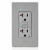 Picture of Leviton GFNT2-GY Self-Test SmartlockPro Slim GFCI Non-Tamper-Resistant Receptacle with LED Indicator, Wallplate Included, 20-Amp, Grey