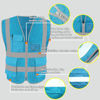 Picture of HYCOPROT High Visibility Mesh Safety Reflective Vest with Pockets and Zipper, Meets ANSI/ISEA Standards (Sky Blue, Medium)