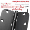 Picture of 48 Pack Rounded Matte Black Door Hinges 3.5" x 3.5 Inch 5/8" Radius Interior 3 1/2 Inch Door Hinges Front Bifold Residential Standard Bedroom Indoor Door Hinge for Door Hardware Controls Matte Black