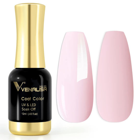 Picture of VENALISA Gel Nail Polish, Baby Pink Color Spring Summer Soak Off UV LED Nail Gel Polish Nail Art Starter Manicure Salon DIY at Home