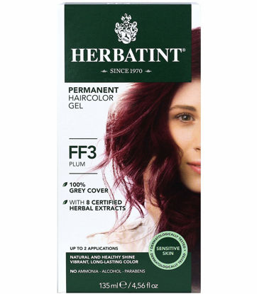 Picture of Herbatint Permanent Haircolor Gel, FF3 Plum, Alcohol Free, Vegan, 100% Grey Coverage - 4.56 oz