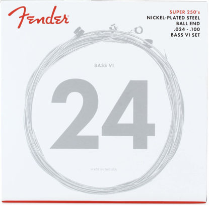 Picture of Fender Super 250 Electric Guitar Strings, Nickel Plated Steel, Ball End, 250BVI Bass VI .024-1.00