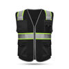 Picture of HYCOPROT High Visibility Mesh Safety Reflective Vest with Pockets and Zipper, Meets ANSI/ISEA Standards (Black(Style-2), Small)