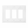 Picture of Modern Edge Decorative Wall Plate Switch Plate Outlet Cover, Durable Solid Zinc Alloy (Triple Decorator, White)