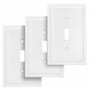 Picture of Modern Edge Decorative Wall Plate Switch Plate Outlet Cover, Durable Solid Zinc Alloy (Single Toggle 3PK, White)