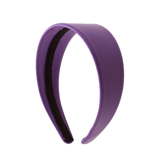 GetUSCart- Purple 2 Inch Wide Leather Like Headband Solid Hair band for ...