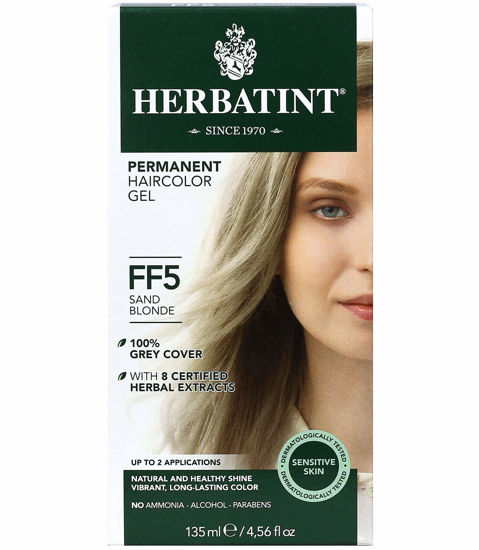 Picture of Herbatint Permanent Haircolor Gel, FF5 Sand Blonde, Alcohol Free, Vegan, 100% Grey Coverage - 4.56 oz