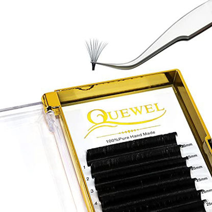 Picture of Volume Eyelash Extensions 0.10 C Curl 25mm Volume Lashes 2D-20D Easy Fan Lash Self Fanning|0.03/0.05/0.07/0.10/0.12 C/D Single 8-25mm Mix 8-15 9-16 15-20 20-25|（0.10 C 25mm）