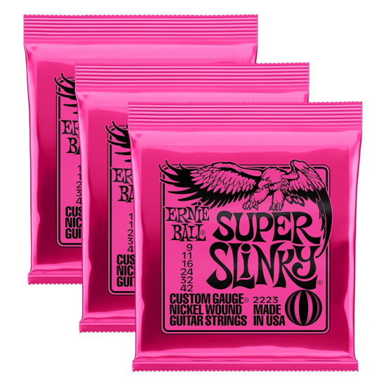 Picture of Ernie Ball 2223 Nickel Super Slinky Custom Gauge Electric Guitar Strings Regular - 3 Pack