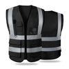 Picture of Reflective Black Mesh Safety Vest for Women Men High Visibility Security With Pockets Zipper Front Meets ANSI/ISEA Standards