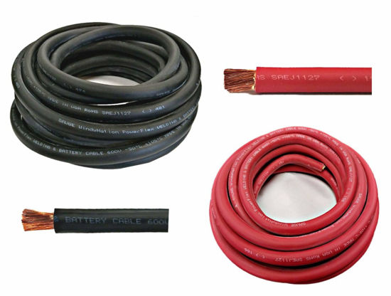 Picture of WNI 2 Gauge 30 Feet Black 30 Feet Red 2 AWG Ultra Flexible Welding Battery Copper Cable Wire - Made In The USA - Car, Inverter, RV, Solar