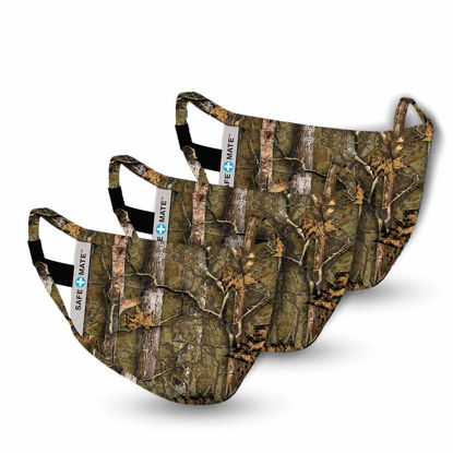 Picture of Safe+Mate x Case-Mate - Cloth Face Mask - Washable & Reusable - Adult L/XL - Cotton - Includes Filter - 3 Pack - Hunter Camo