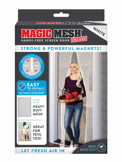 Magic Mesh Deluxe Hands-Free Magnetic Screen Door, Fits Doors up to 39 x 83  inches, Black 