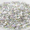 Picture of beadsland 288pcs Flat Back Crystal Rhinestones Round Gems for Nail Art and Craft Glue Fix, CrystalAB (SS34(7.1-7.3mm))