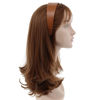 Picture of Brown 2 Inch Wide Leather Like Headband Solid Hair band for Women and Girls