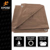 Picture of Multipurpose Protective Cover Brown Poly Tarp 6' x 8' - Durable, Water Resistant, Weather Resistant - 5 Mil Thick Polyethylene - by Xpose Safety