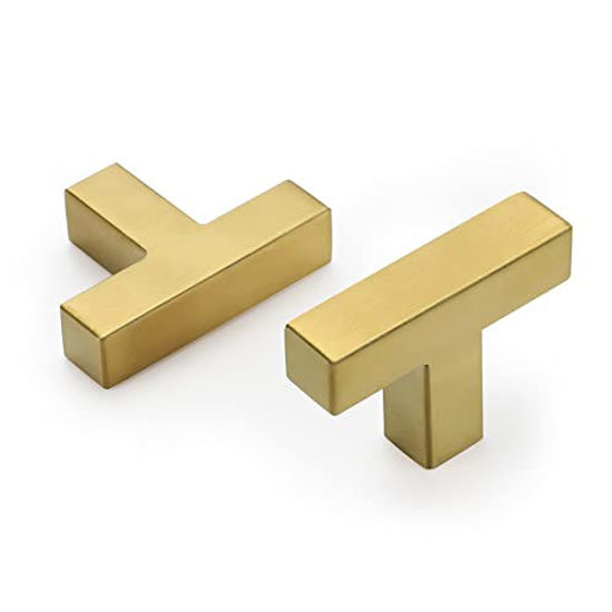 Picture of 20Pack | goldenwarm Cabinet Knobs Brushed Brass Knobs for Cabinets - LSJ12GD Knobs for Dresser Drawers Cabinet Door Hardware Cupboard Knobs