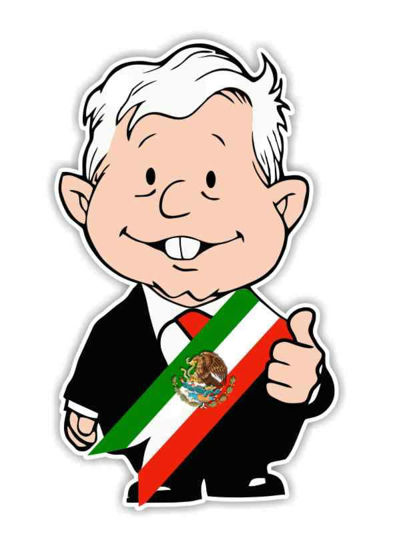 Picture of AMLO Lopez Obrador AMLITO Presidente Precision Cut Decal (5"h X 3"w)