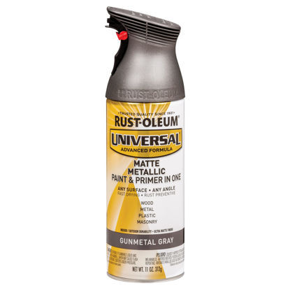 Picture of Rust-Oleum 353091 Universal All Surface Metallic Spray Paint, 11 oz, Matte Gunmetal Gray