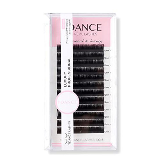 Picture of TDANCE Premium D Curl 10mm Semi Permanent Individual Eyelash Extensions 0.07mm Thickness False Mink Silk Volume Lashes Extensions Professional Salon Use(D,0.07,10mm)