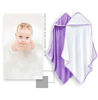 Picture of 2 Pack Premium Bamboo Baby Bath Towel - Ultra Soft Hooded Towels for Babies,Toddler,Infant - Newborn Essential -Perfect Baby Registry Gifts for Boy Girl (White and Violet, 30 x 30 Inch)