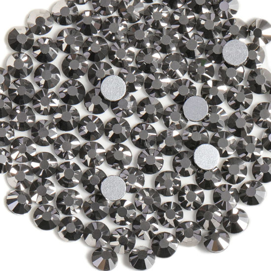 Picture of Beadsland 1440 Pieces Flat Back Crystal Rhinestones Round Gems,Hematite,SS10,2.7-2.9mm