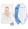 Picture of BAMBOO QUEEN 2 Pack Bamboo Baby Bath Towel - Ultra Absorbent - Ultra Soft Hooded Towels for Kids - X Large Size for 0-7 Yrs (White and Navy Blue, 37.5 x 37.5 Inch)