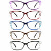 Picture of 5 Pairs Reading Glasses, Blue Light Blocking Glasses, Computer Reading Glasses for Women Men, Fashion Eyewear Frame (5 Colors, +1.50 Magnification)