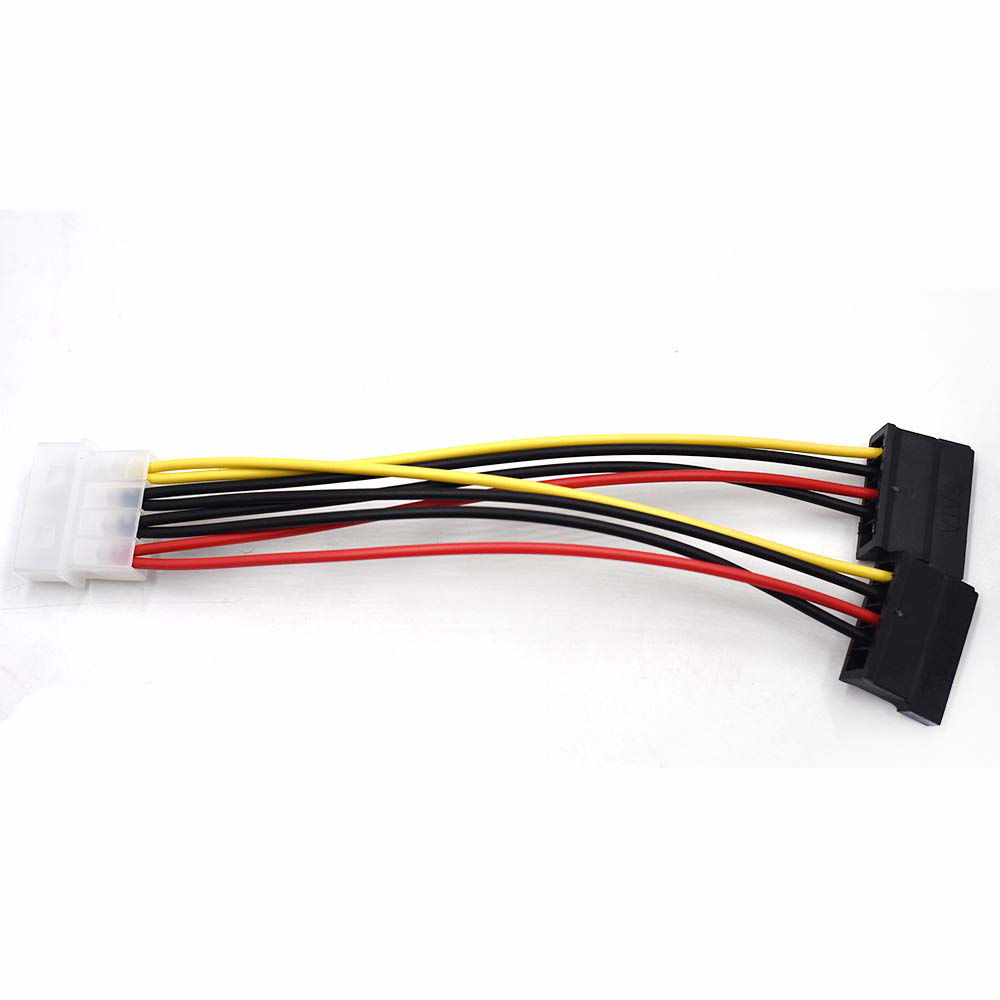 GetUSCart- 1x 4 Pin to Two SATA SATA Power Splitter Cable Internal ...