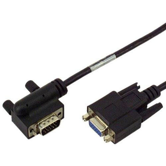 Picture of VGA Monitor Right Angle Male to Straight Female Adapter - 3 Foot Molded