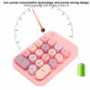 Picture of PUSOKEI Wireless Numeric Keypad, Cute Number Pad for Game Direction Switching, Portable Cute 18-Round Key Keypad, Retro Typewrite Round Key for Windows XP/7/8/10/ iOS(Pink)