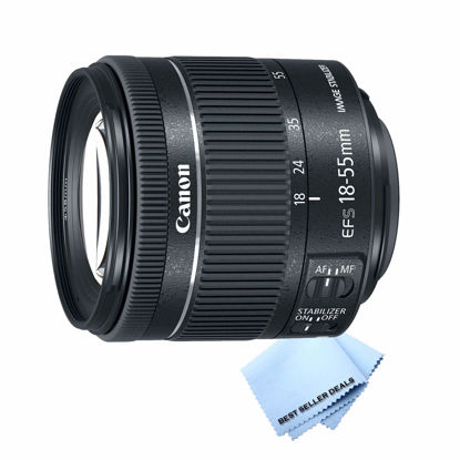 Picture of Canon EF-S 18-55mm f/4-5.6 is STM Lens (White-Box) Bundle with BSD Lens Cleaning Cloth