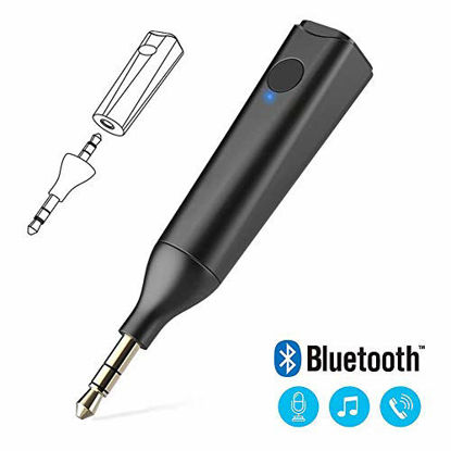 Picture of Mini Wireless Bluetooth 5.0 Receiver, Portable Bluetooth Car Aux Audio Adapter Wireless Hands-Free Car Kits for Home Car Audio Music Streaming Sound System 3.5mm Bluetooth Music Receiver for Headphone