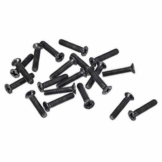 Picture of uxcell M2.5 x 12mm Phillips Screw Fasteners Black for Laptop PC TV Fan Switch 500pcs