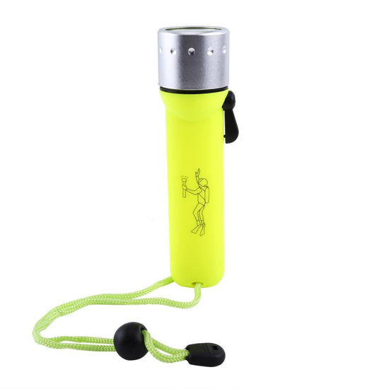 Picture of Aramox 180LM LED Waterproof Diving Flashlight Fluorescent Green Underwater Torch with Hand Strap