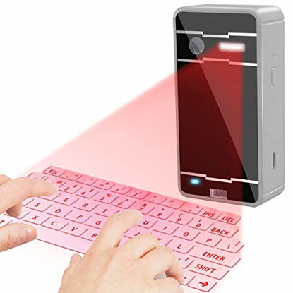 Picture of LA GUAPA Virtual Projection Keyboard-Laser Projection Bluetooth Wireless Keyboard for Smart Phone PC Tablet Laptop?Wireless Laser Projection Keyboard (Silver)