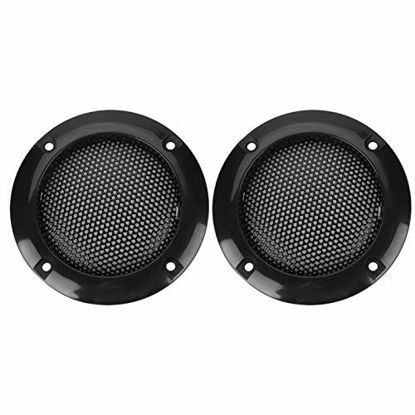 Picture of ASHATA Speaker Grill Cover,2 Inch Speaker Decorative Steel Mesh Circle,Shatter Resistant Car Speaker Protective Mesh Cover (Black)