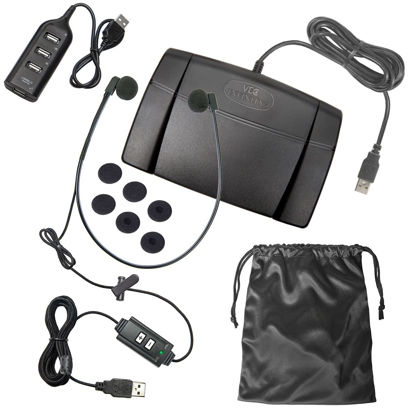 Picture of ECS | USB Audio Transcription Headset with Infinity-3 USB Foot Pedal - Includes USB Hub and Ear Cushions