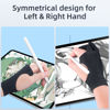 Picture of 2-Pack Drawing Glove Palm Rejection for iPad Surface All Capacitive Touch Screen Artist Right/Left Hand Graphic Tablet, Graphics Monitor Digital Drawing Sketching, Inking, Coloring Two Finger Gloves