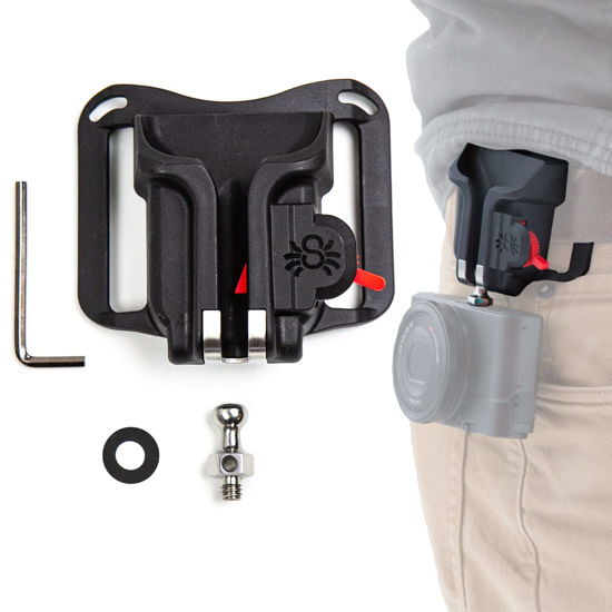 Picture of Spider Holster - BlackWidow Camera Holster + Pin - Self locking holster for carrying a light weight camera from any belt!