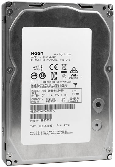 Picture of HGST Ultrastar 15K600 | 600GB 15K RPM SAS 6Gb/s 64MB Cache 3.5" Inch | 1.6 Million MTBF | HUS156060VLS600 | Enterprise Hard Disk Drive With Mission Critical Performance (HDD)