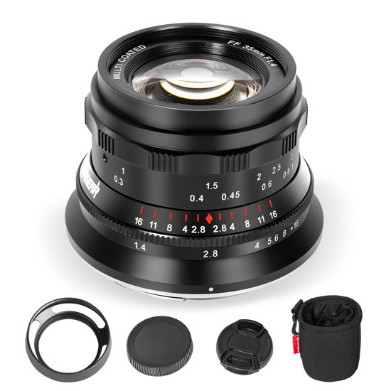 Picture of PERGEAR 35mm F1.4 Full-Frame Manual Focus Lens, Compatible with Sony E-Mount Cameras A7 A7II A7III A7R A7RII A7RIII A7RIV A7S A7SII A7SIII A9 A7C A6400 A6000 A6600 A6100 A6500 A6300