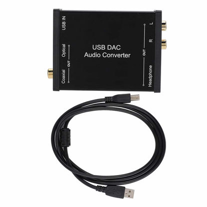 Picture of USB Audio Sound Card, GV-023 USB DAC Audio Converter Coaxial/Optical/Stereo Output USB Sound Card Adapter Digital to Analog